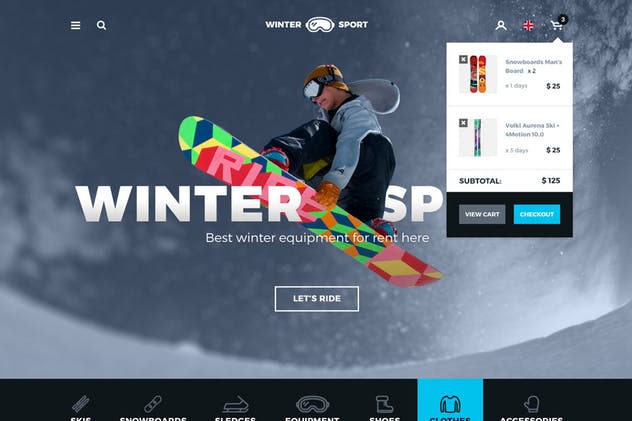 冬季运动 – 滑雪和滑雪板租赁电商外贸网站设计PSD模板 Winter Sport – Ski & Snowboard Rental PSD Template插图(14)