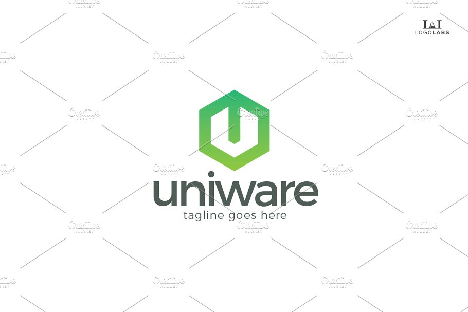 创意字母Logo模板系列之字母U Uniware – Letter U Logo插图