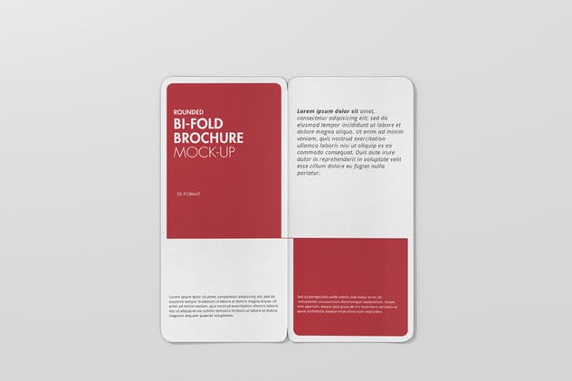 圆角折页小册传单设计样机模板 DL Bi-Fold Brochure Mock-Up – Round Corner插图(11)