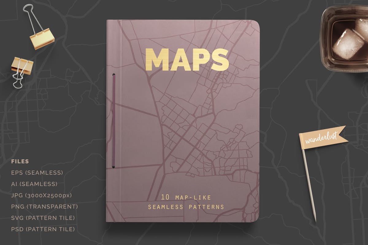 10款城市地图图形设计素材 Map Patterns插图