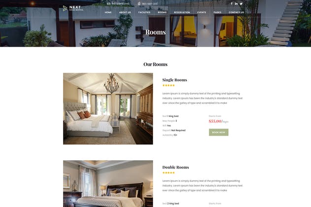 豪华酒店预订系统创意网站设计PSD模板 Hotel Resort Booking Luxury Creative PSD Template插图(3)