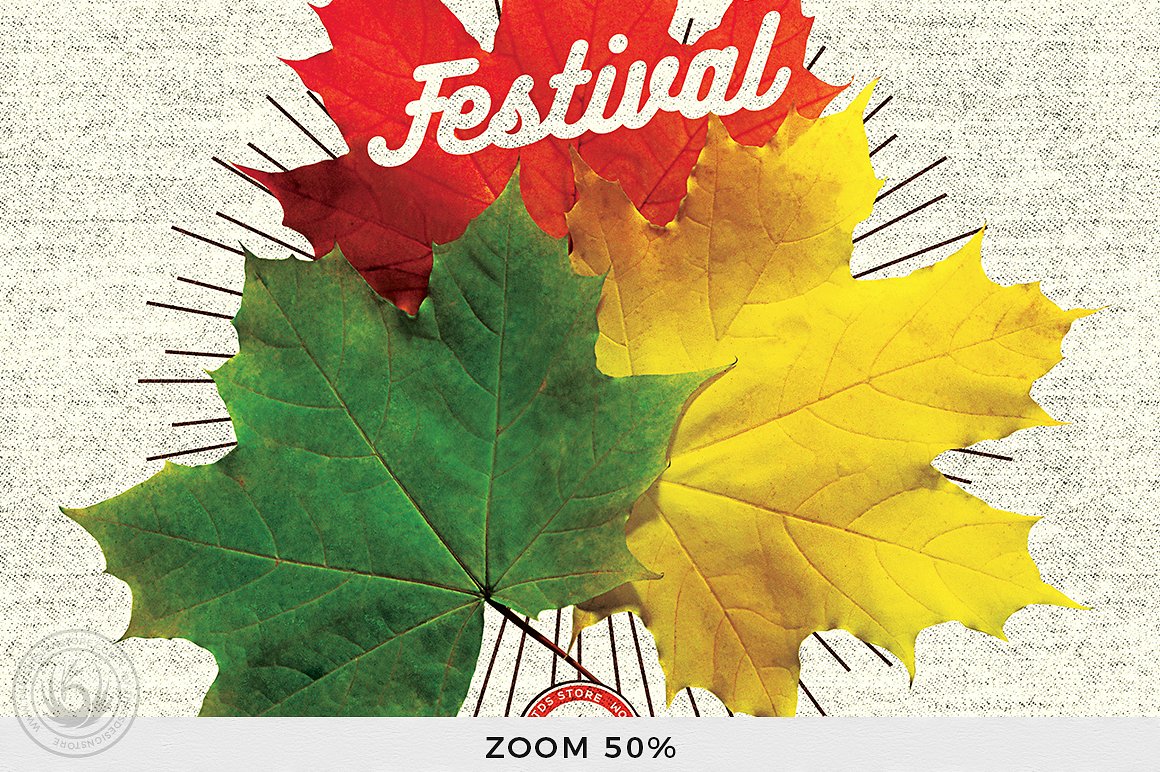 秋天节日主题传单PSD模板 Fall Festival Flyer PSD插图(7)