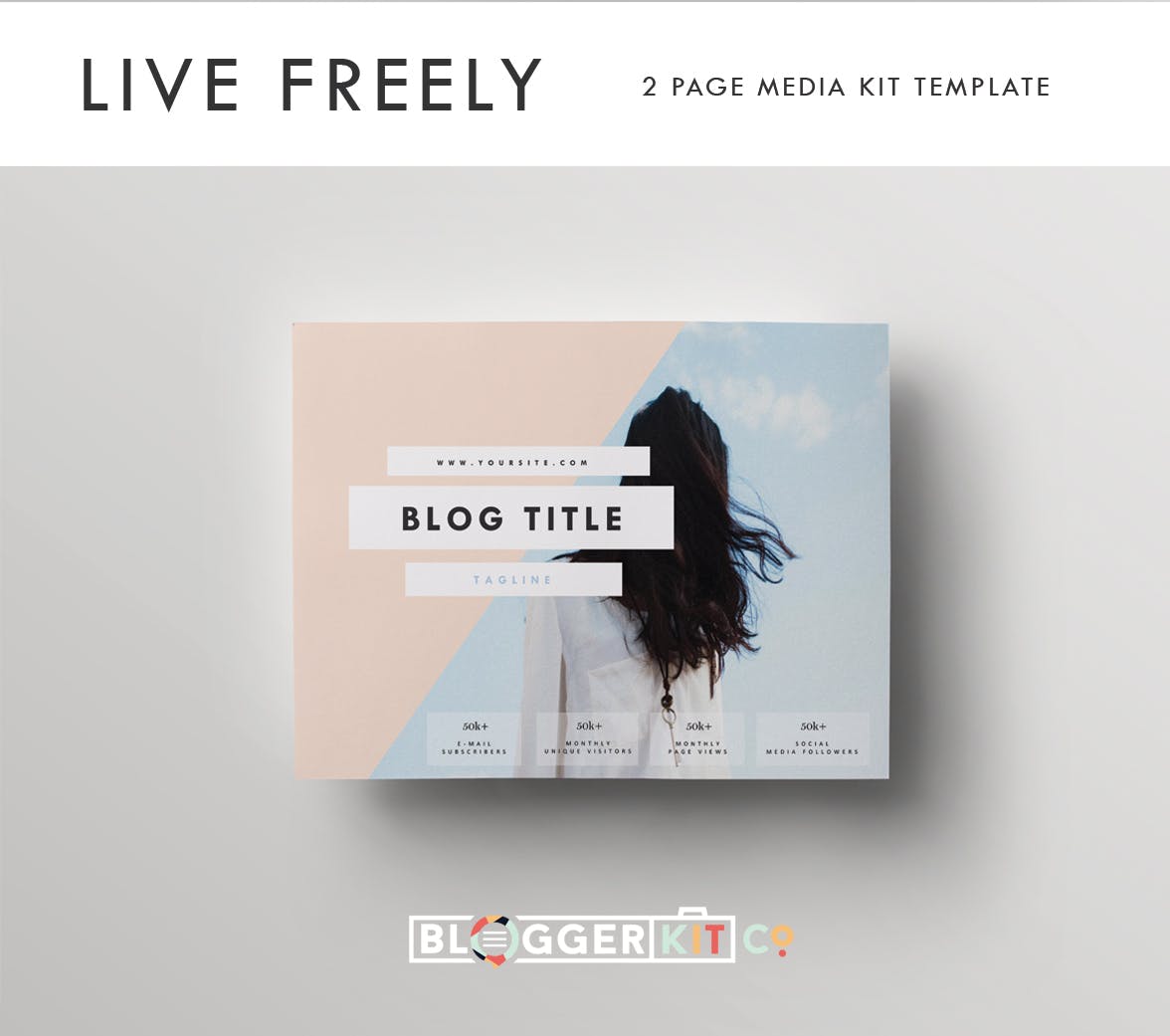博客/Vlog品牌推广设计模板 Media/Press Kit Template  | “Live Freely”插图(1)