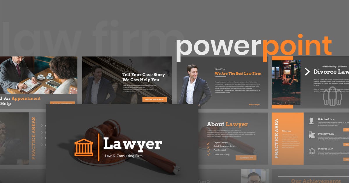律师事务所/法律顾问宣传介绍PPT模板 Lawyero – Law & Firm Powerpoint Presentation插图