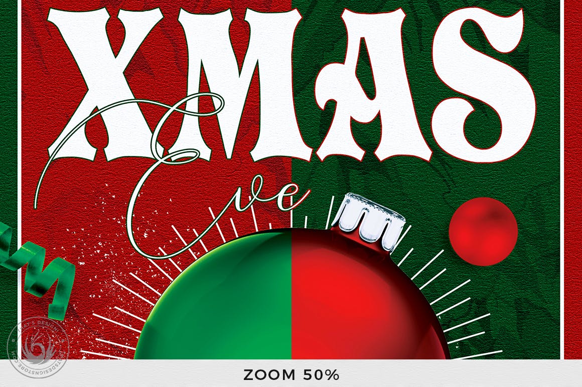 平安夜音乐鸡尾酒狂欢活动传单海报设计模板v9 Christmas Eve Flyer Template V9插图(6)