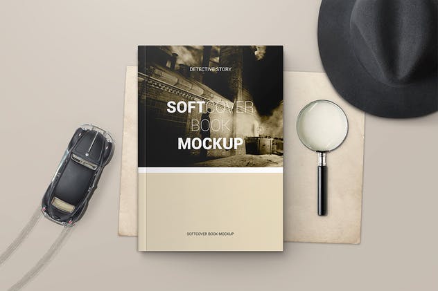 软封面图书包装拆封样机模板 Softcover Book Mockups插图(1)