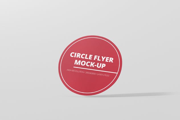 企业品牌迷你圆圈传单模板 Circle Flyer Mockup插图(6)