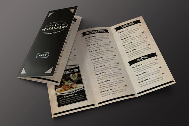 复古优雅餐厅菜单设计PSD模板 Elegant Food Menu 10 Illustrator Template插图(4)