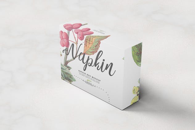 餐巾纸盒包装样机 Napkin Box Mockup插图(4)