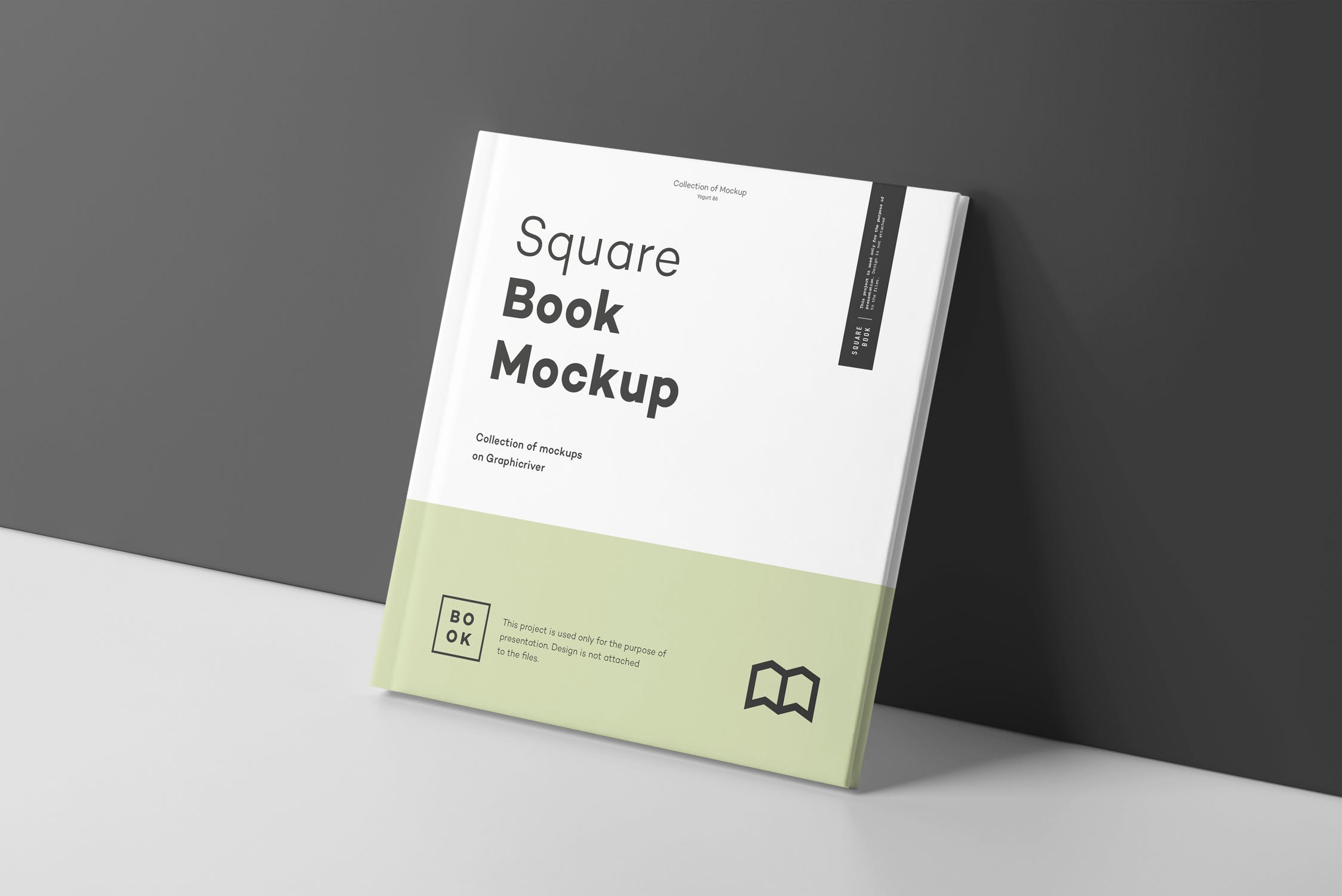 方形精装图书封面&内页版式设计预览样机 Square Book Mock up 2插图(7)