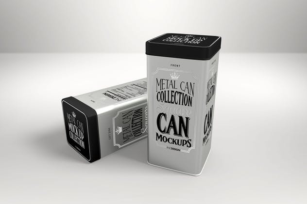 金属盒子瓶罐包装样机v2 Vol. 2 Metal Can Mockup Collection插图(4)