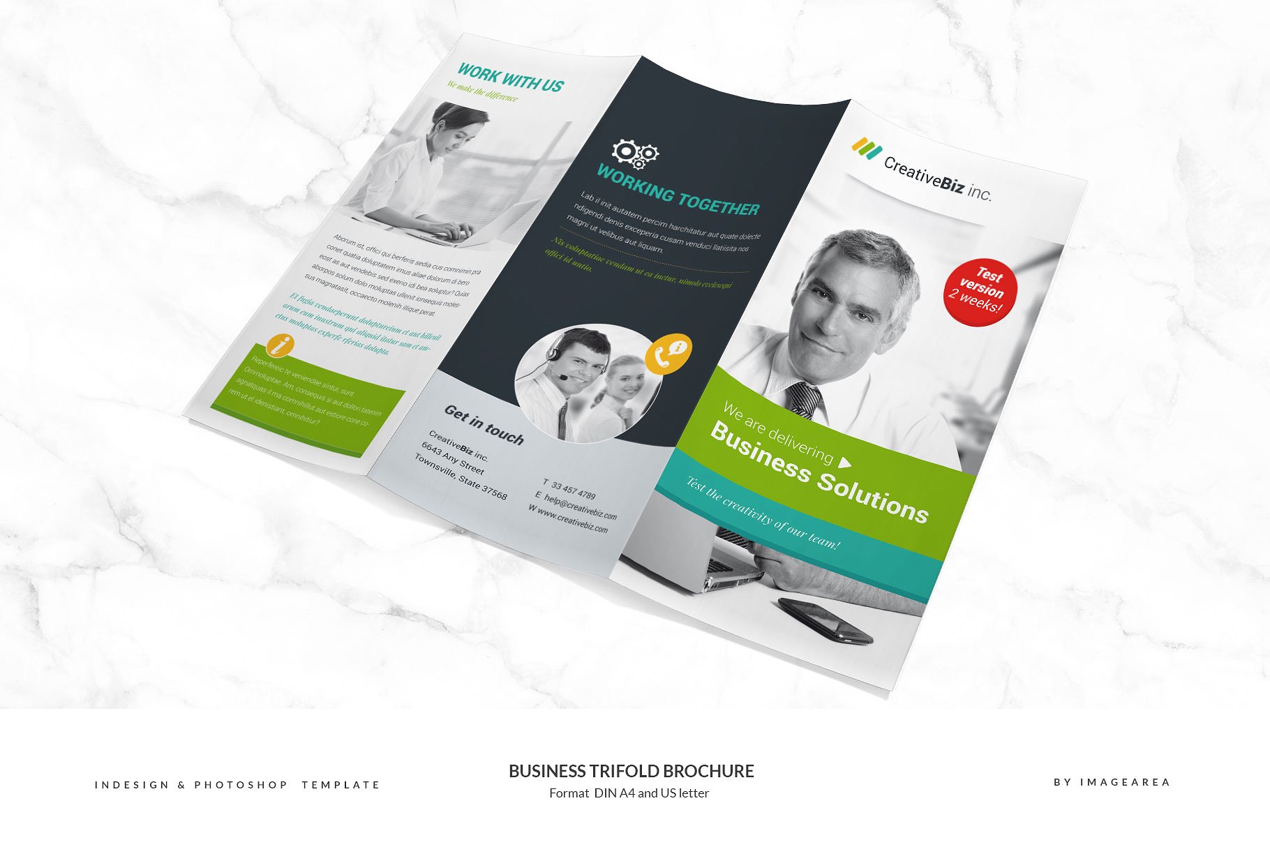 企业商务三折页宣传小册子 Business Trifold Brochure插图(2)