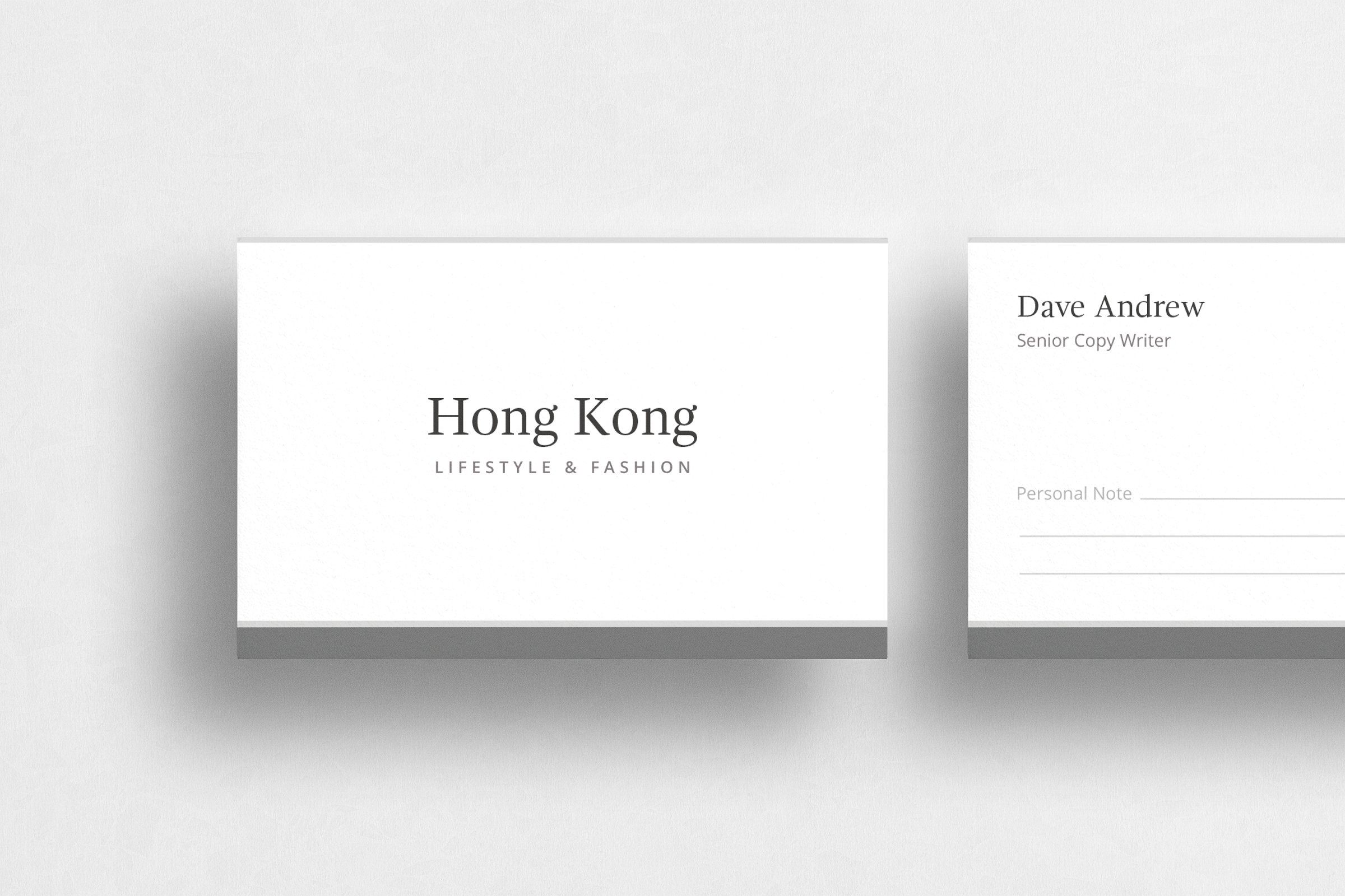 极简主义企业名片设计模板4 Hong Kong Business Card插图(1)