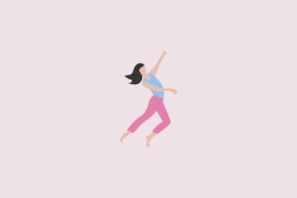 15枚舞蹈人物矢量图标素材 15 Dancing Icons插图(2)