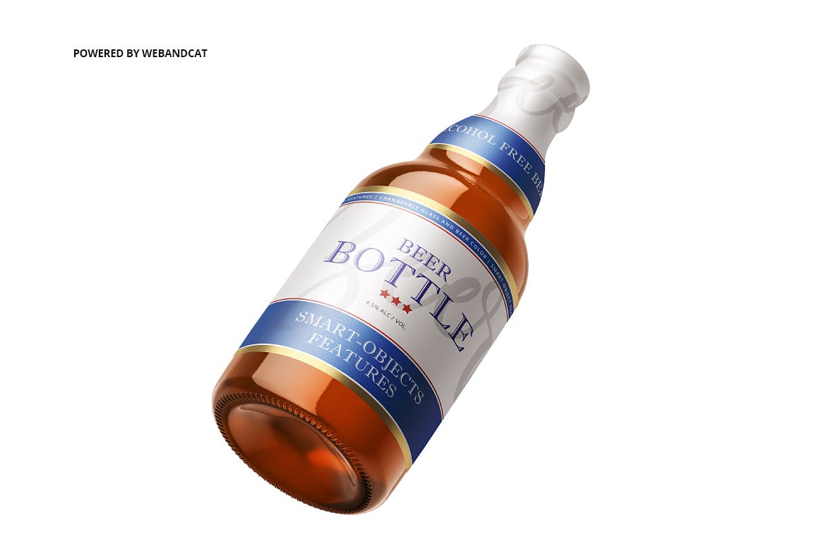啤酒瓶外观设计效果图样机PSD模板 Steinie Beer Bottle Mock-up插图(4)