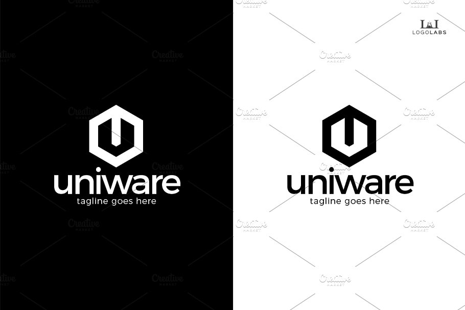 创意字母Logo模板系列之字母U Uniware – Letter U Logo插图(2)