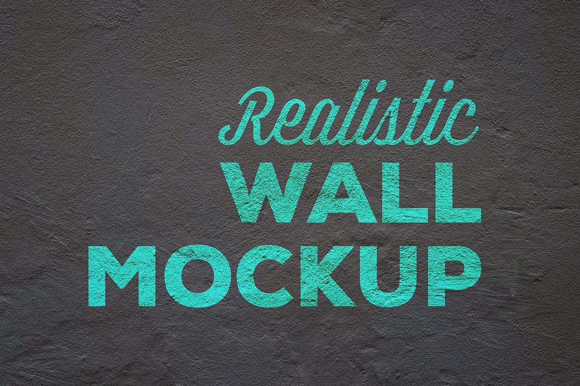 逼真水泥墙刷漆效果Logo设计/字体设计样机模板 Realistic Wall Mockup插图(1)