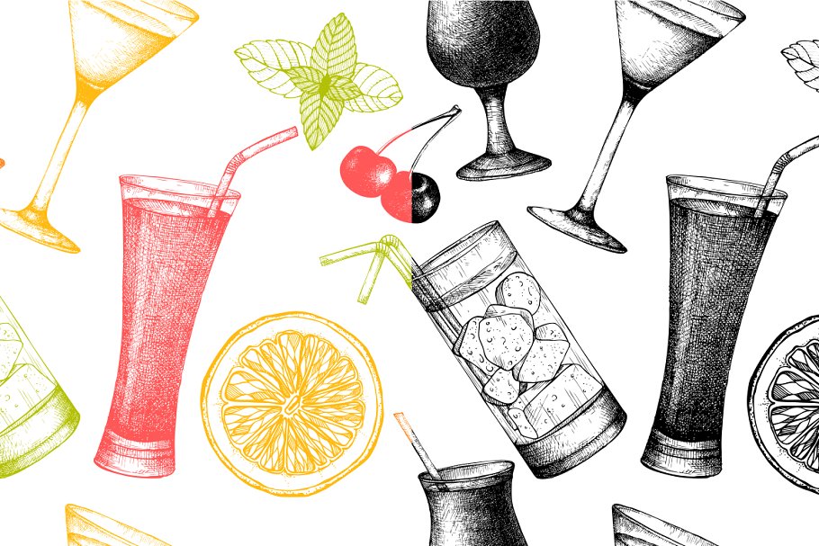 饮料主题矢量剪贴画素材 Vector Beverage Collection插图(3)
