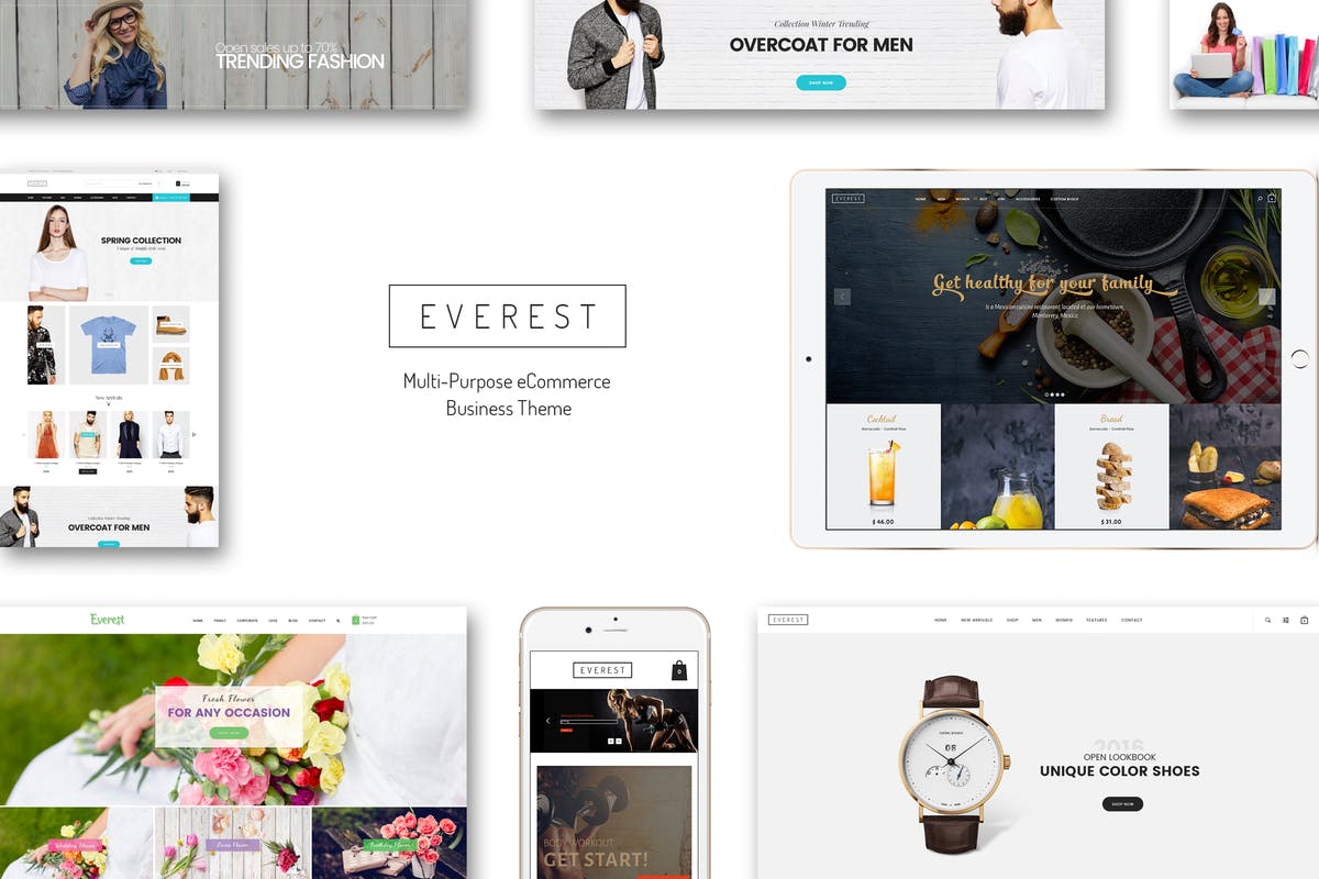 多用途电子商务 PSD 网站模板 Everest – Multi-Purpose eCommerce Business PSD插图