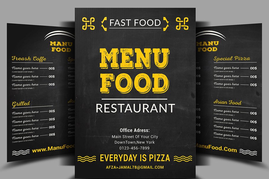 西式餐饮高端菜单设计模板 Food Menu & Flyer插图