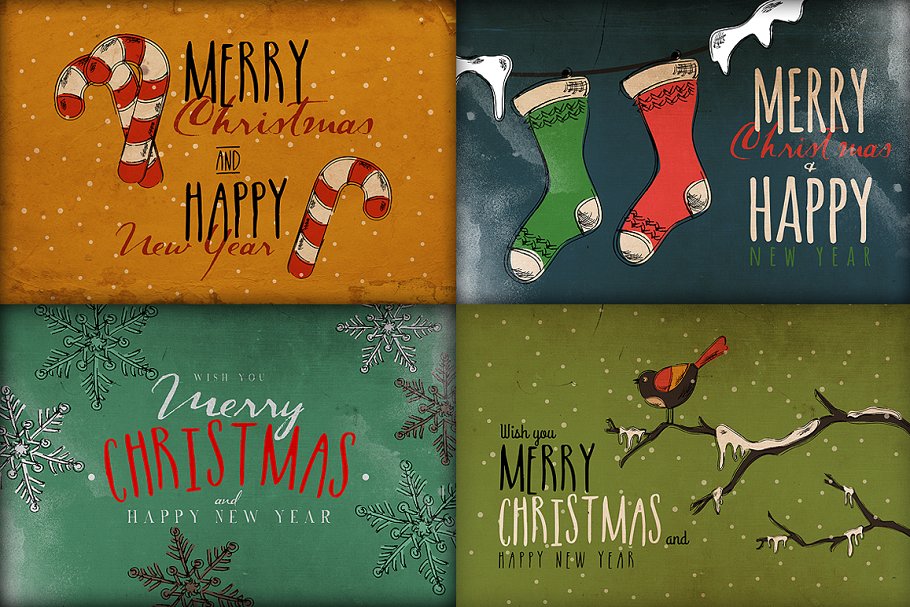 圣诞节主题背景&卡片贺卡模板v2 Christmas Background & Cards Vol.2插图(3)