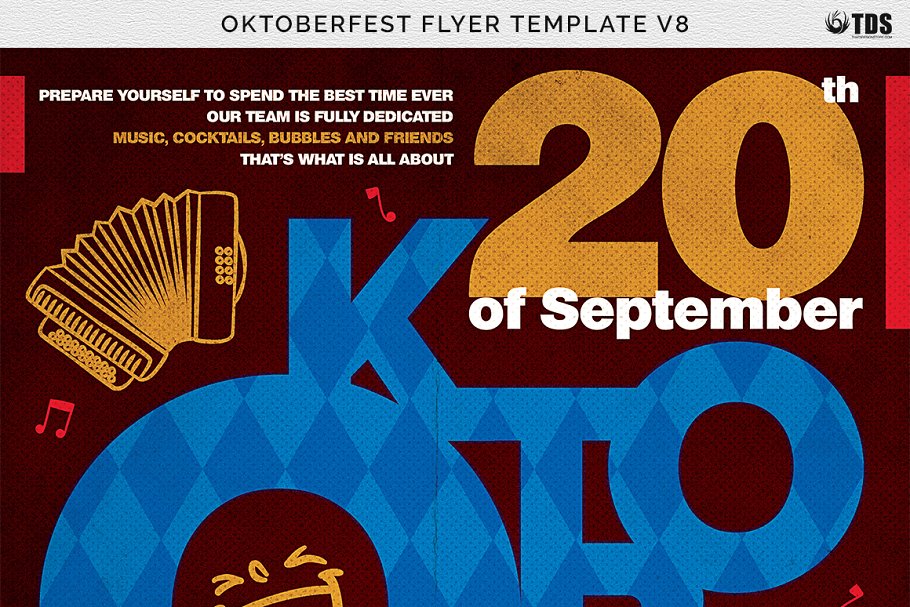 啤酒文化啤酒节传单PSD模板v8 Oktoberfest Flyer PSD V8插图(6)