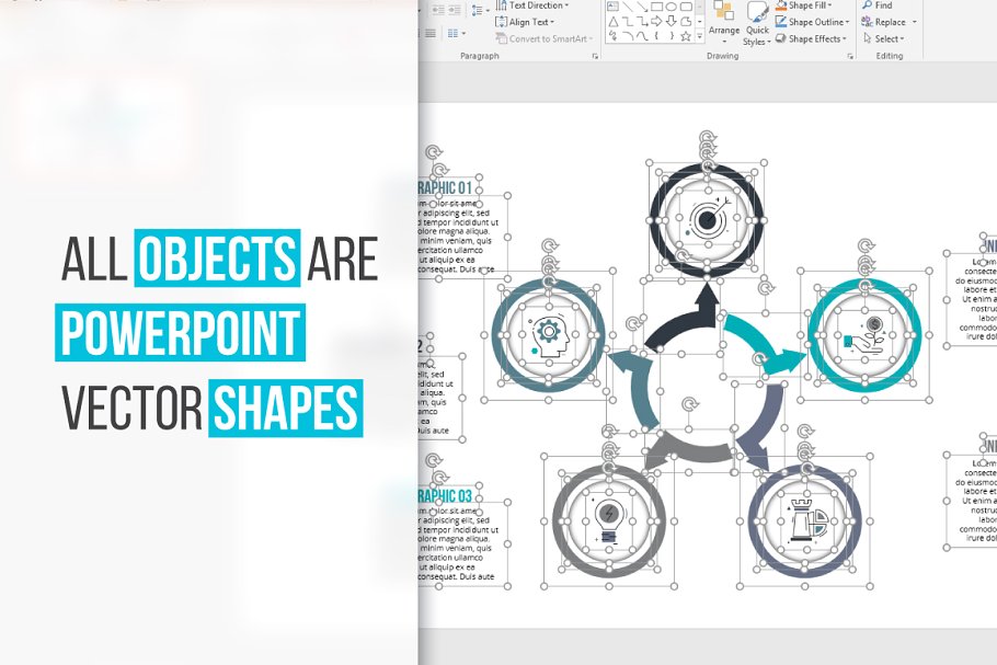 圆形信息图表幻灯片模板设计元素 Cycle infographics templates插图(2)