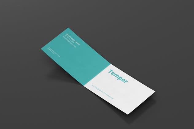 折叠型企业名片卡片样机 Folded Business Card Mockup插图(2)