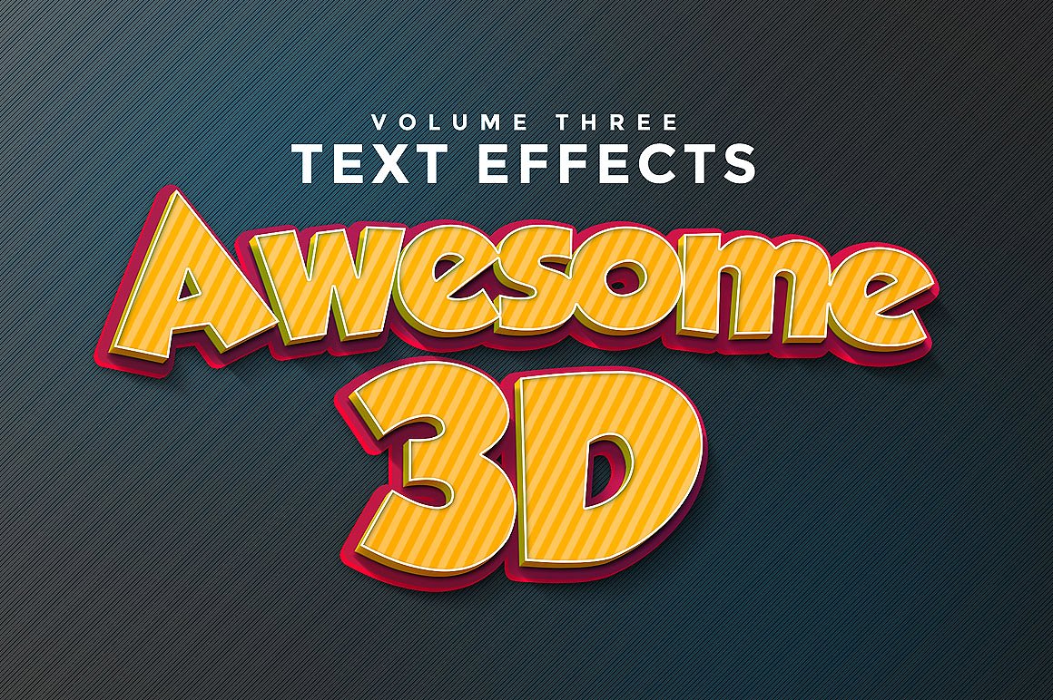 亿图网易图库下午茶：150款3D文字效果的PS图层样式 150 3D Text Effects for Photoshop–2.61 GB插图(32)