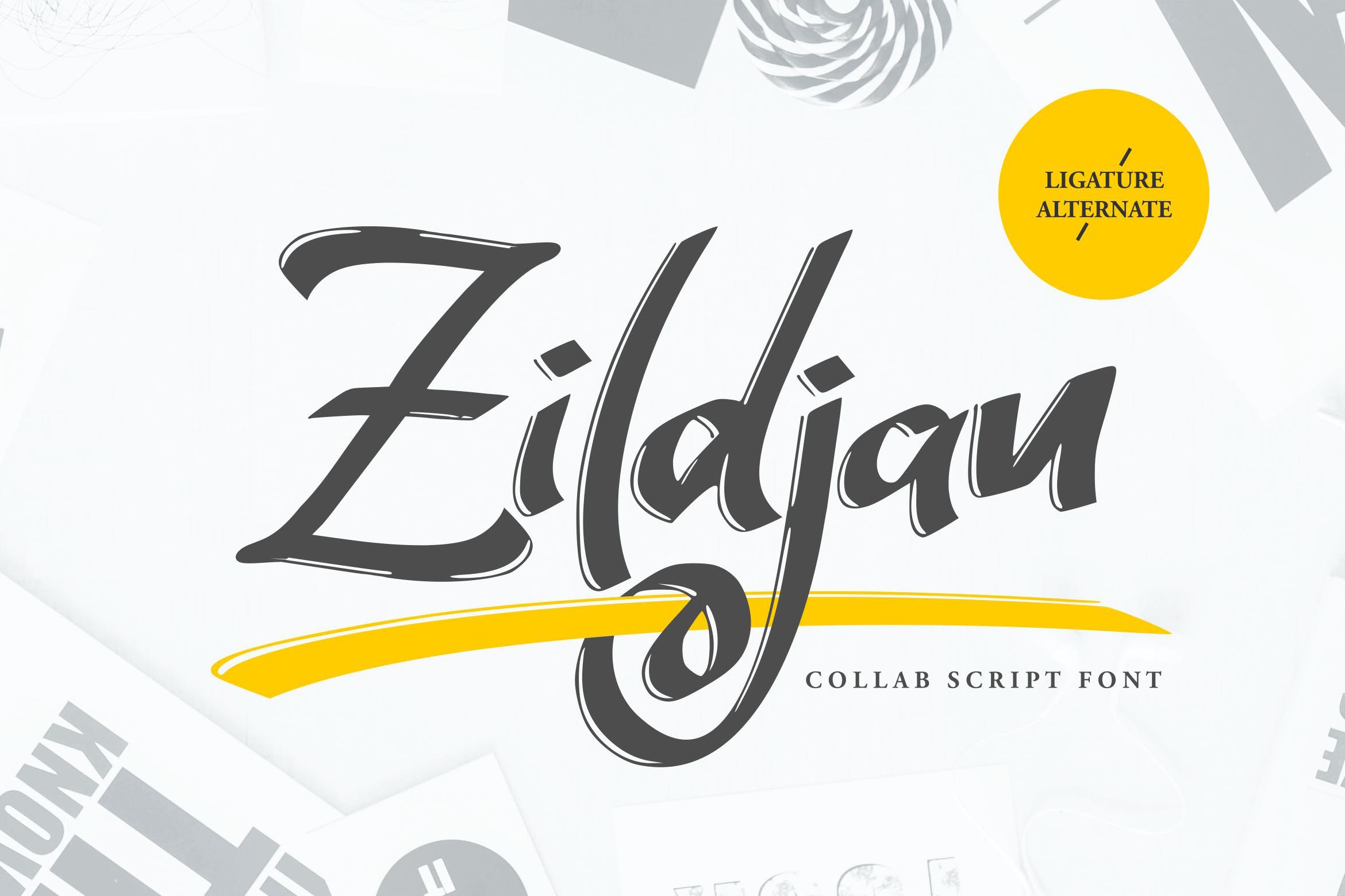扁头画笔英文笔刷书法字体下载 Zildjan | Script Brush Font插图
