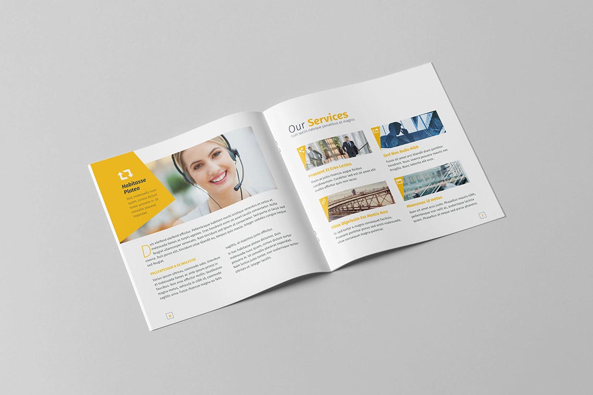 高端方形商业/企业宣传册设计模板 Williams Business Square Brochure插图(3)