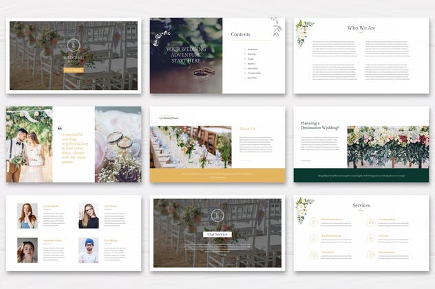 婚礼策划服务品牌Google Slides幻灯片模板 Luci – Wedding Planner Google Slides插图(1)
