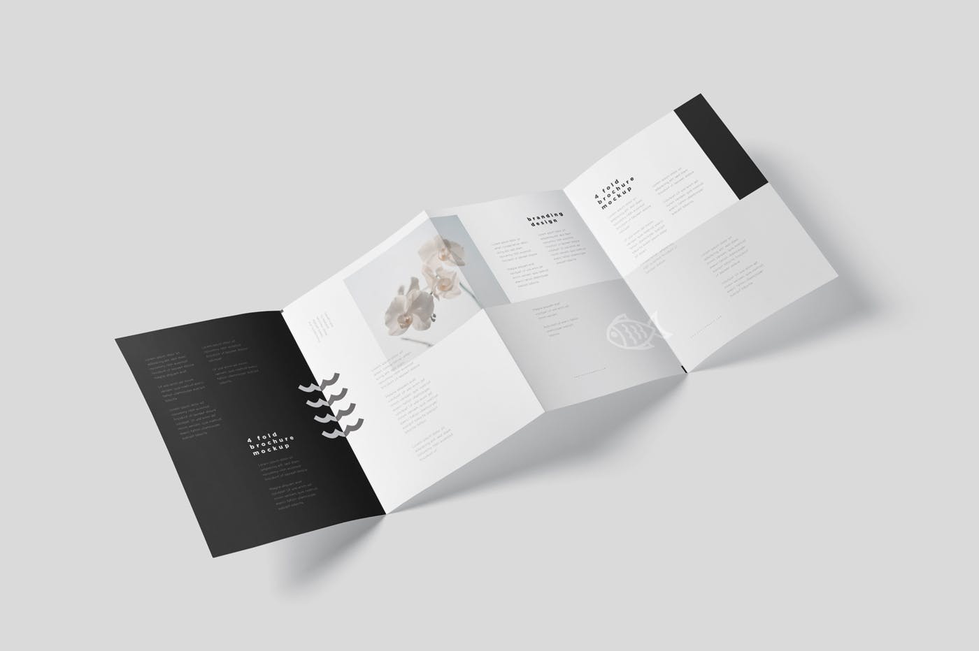 多尺寸四折页宣传册印刷效果图样机模板 4-Fold Brochure Mockup Set – Din A4 A5 A6插图(3)