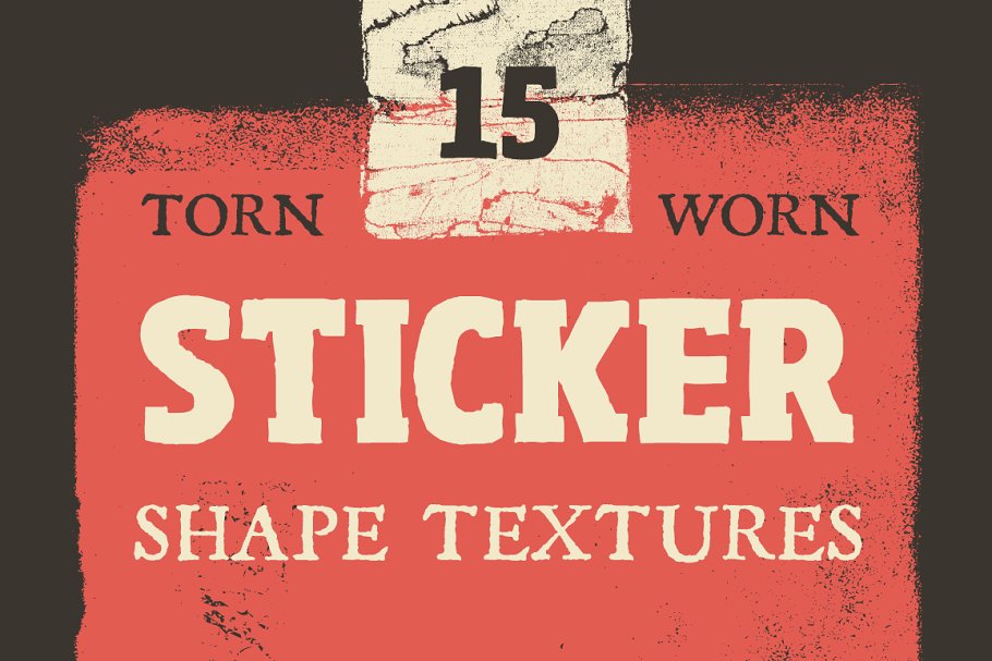 撕裂贴纸纸张形状纹理 Torn Sticker Shape Textures插图