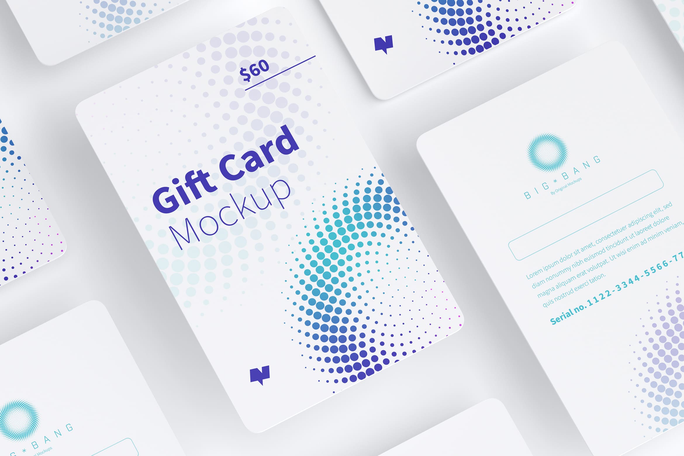 礼品积分卡卡片设计效果图等距样机模板09 Gift Card Mockup 09插图(3)