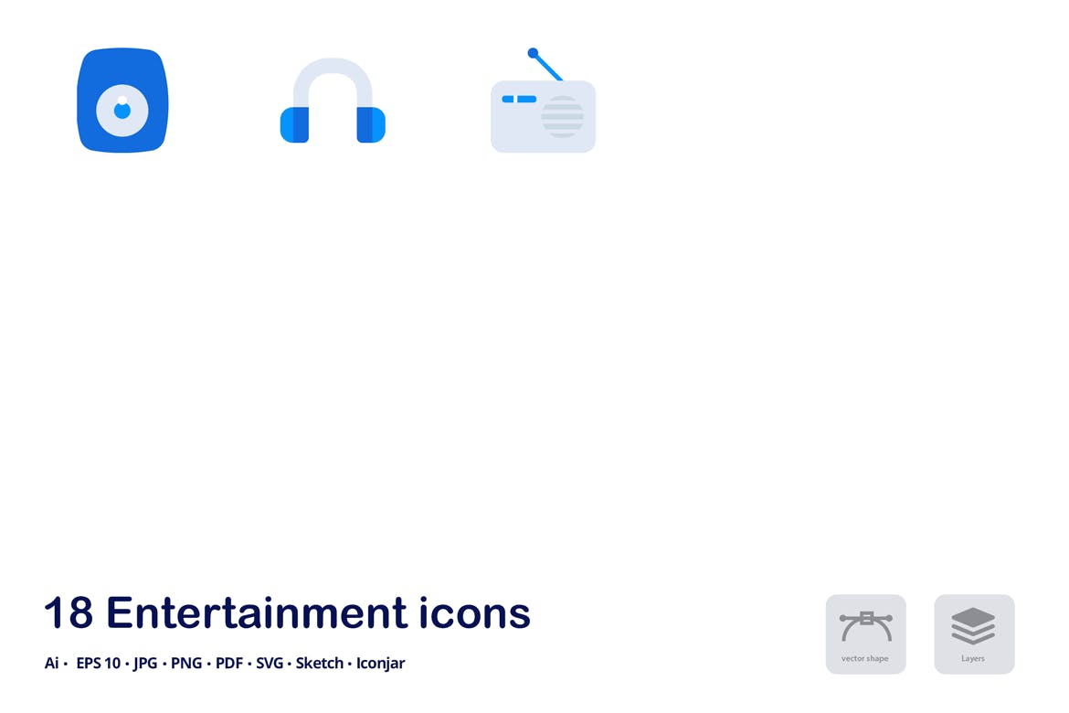小游戏娱乐双色调矢量图标 Entertainment Accent Duo Tone Icons插图(1)