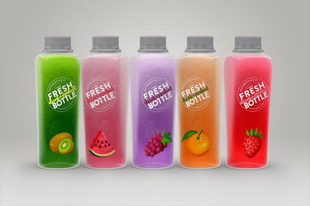 果汁瓶包装外观设计样机模板 Juice Bottle Set Packaging MockUp插图(10)