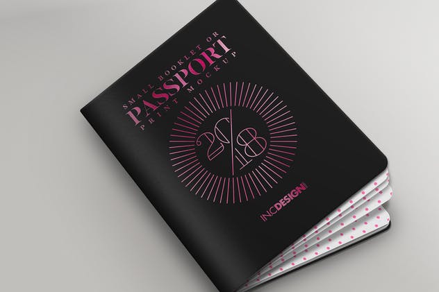 高分辨率出国护照证照样机模板 Passport Booklet Photo Realistic MockUp插图(4)