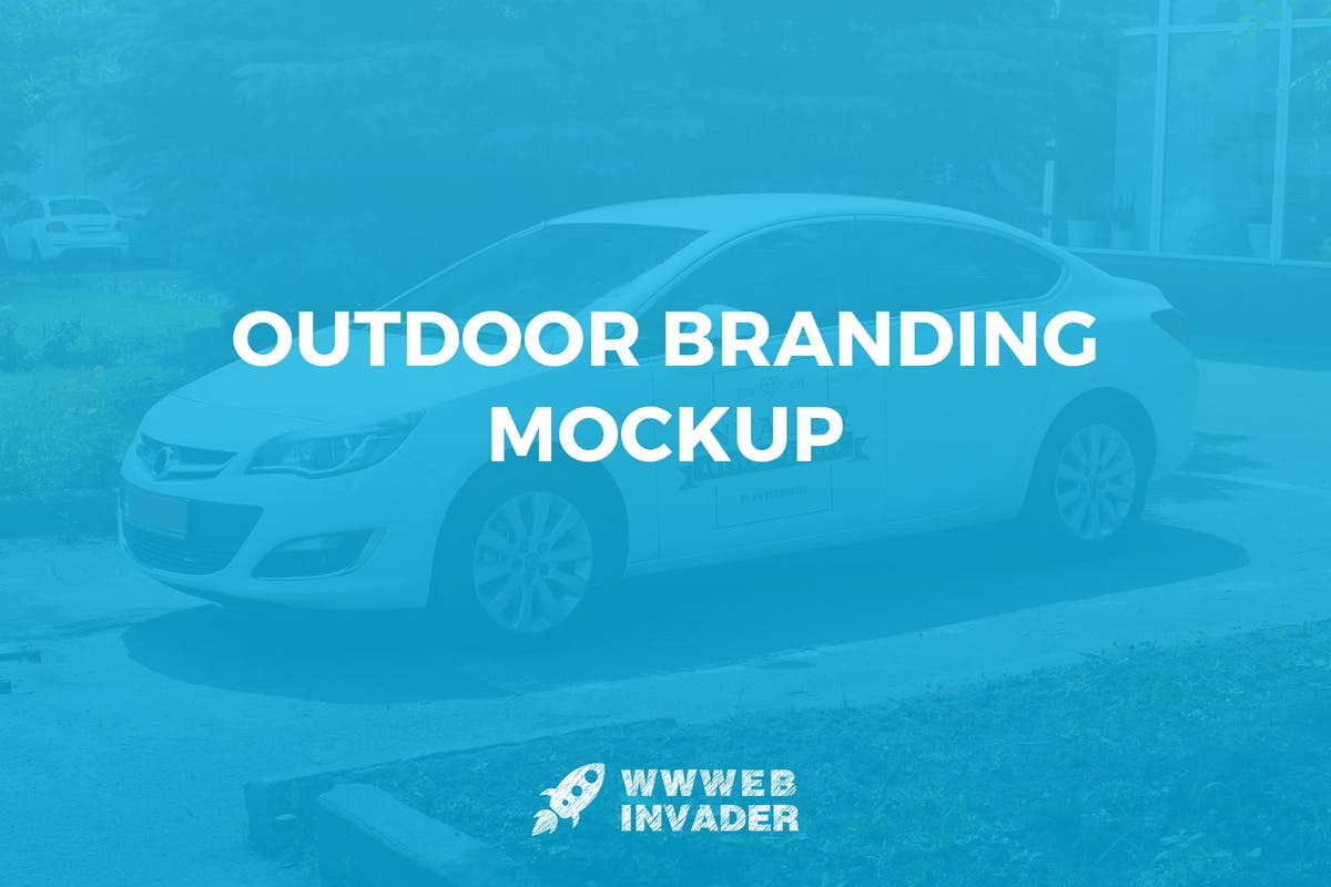 汽车/户外广告牌品牌Logo展示样机 Outdoor Branding Mockup插图