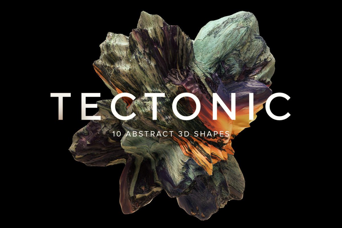创意抽象纹理系列：15款混合油漆3D纹理&PS笔刷 Tectonic (Exclusive)插图