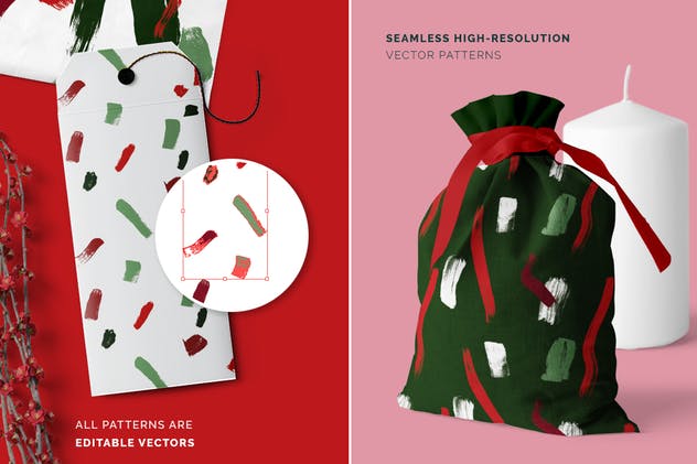 圣诞节节日氛围多彩液体飞溅图案素材 Color Splash Patterns – Christmas Edition插图(2)
