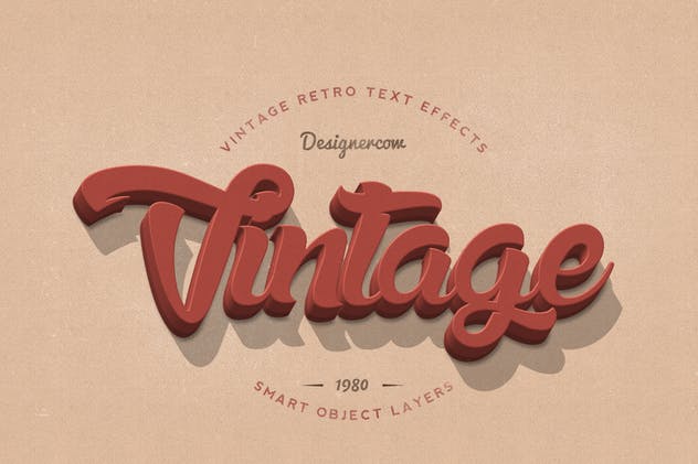 14个复古风格立体特效PS字体样式 14 Vintage Retro Text Effects插图(5)