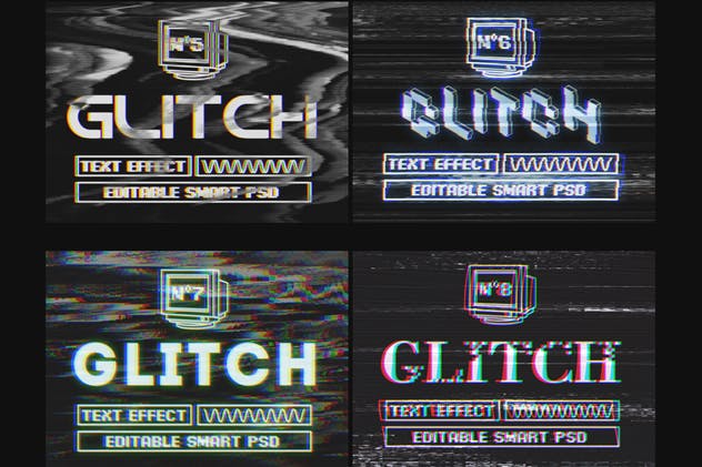 复古老电视失真信号故障PS字体样式Vol.II Photoshop Glitch Text Effects Vol. II插图(13)