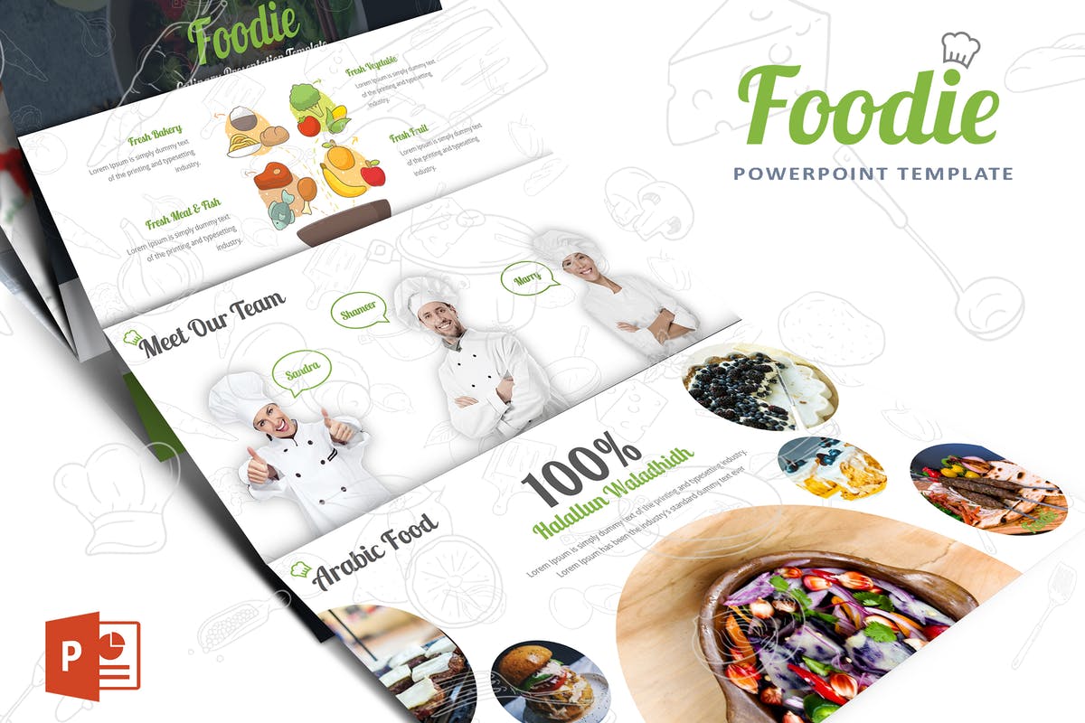 美食品牌策划PowerPoint幻灯片模板 Foodie Powerpoint template插图