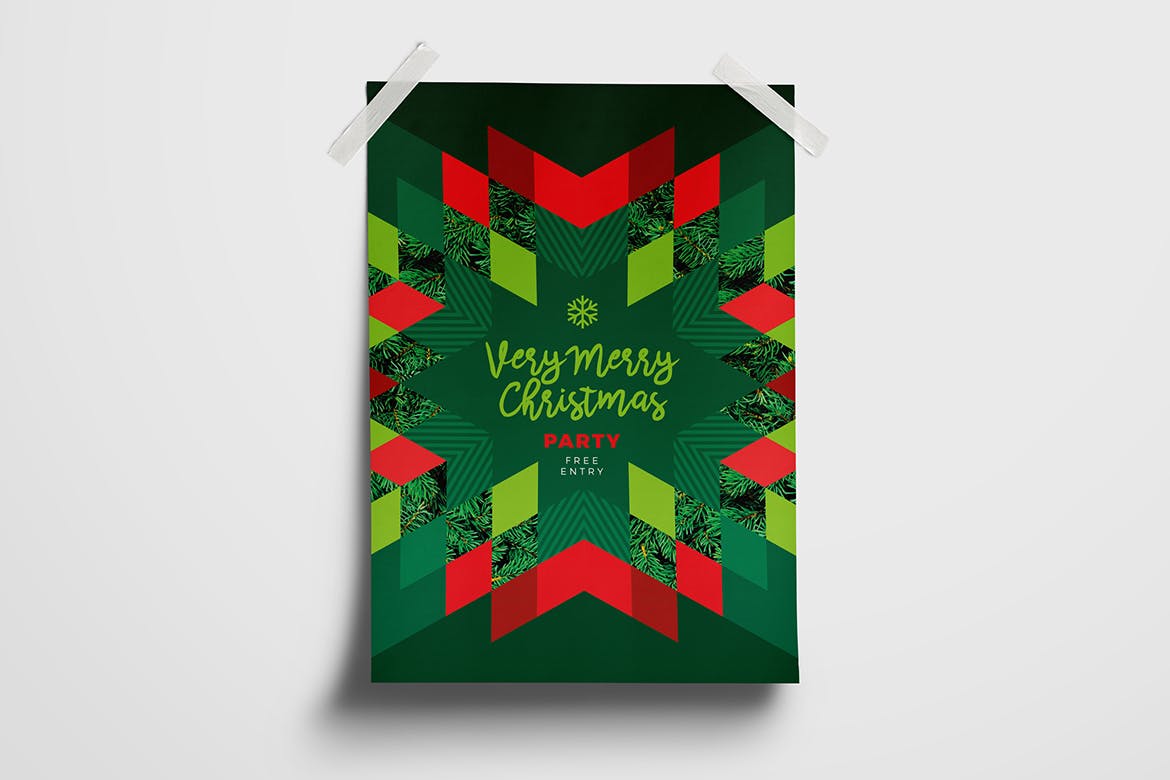 现代圣诞节活动派对邀请贺卡设计模板 Modern Merry Christmas Card插图(3)