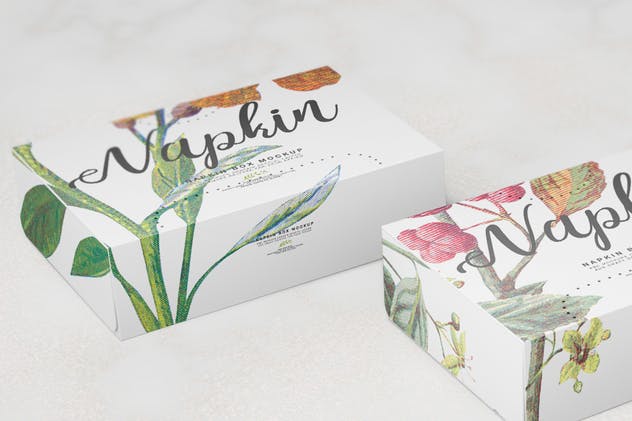 餐巾纸盒包装样机 Napkin Box Mockup插图(12)