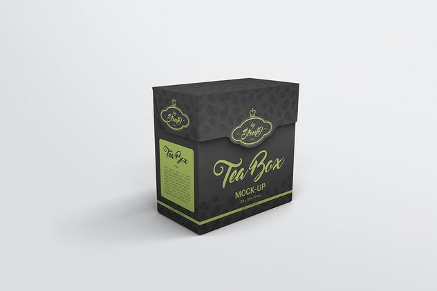 茶叶品牌纸盒包装外观设计样机模板 Tea Box Mock-Up插图(4)