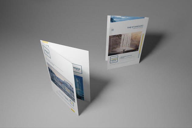 双折页A5宣传册/传单样机模板 Bi-Fold A5 Brochure/ Leaflet Mockups插图(14)