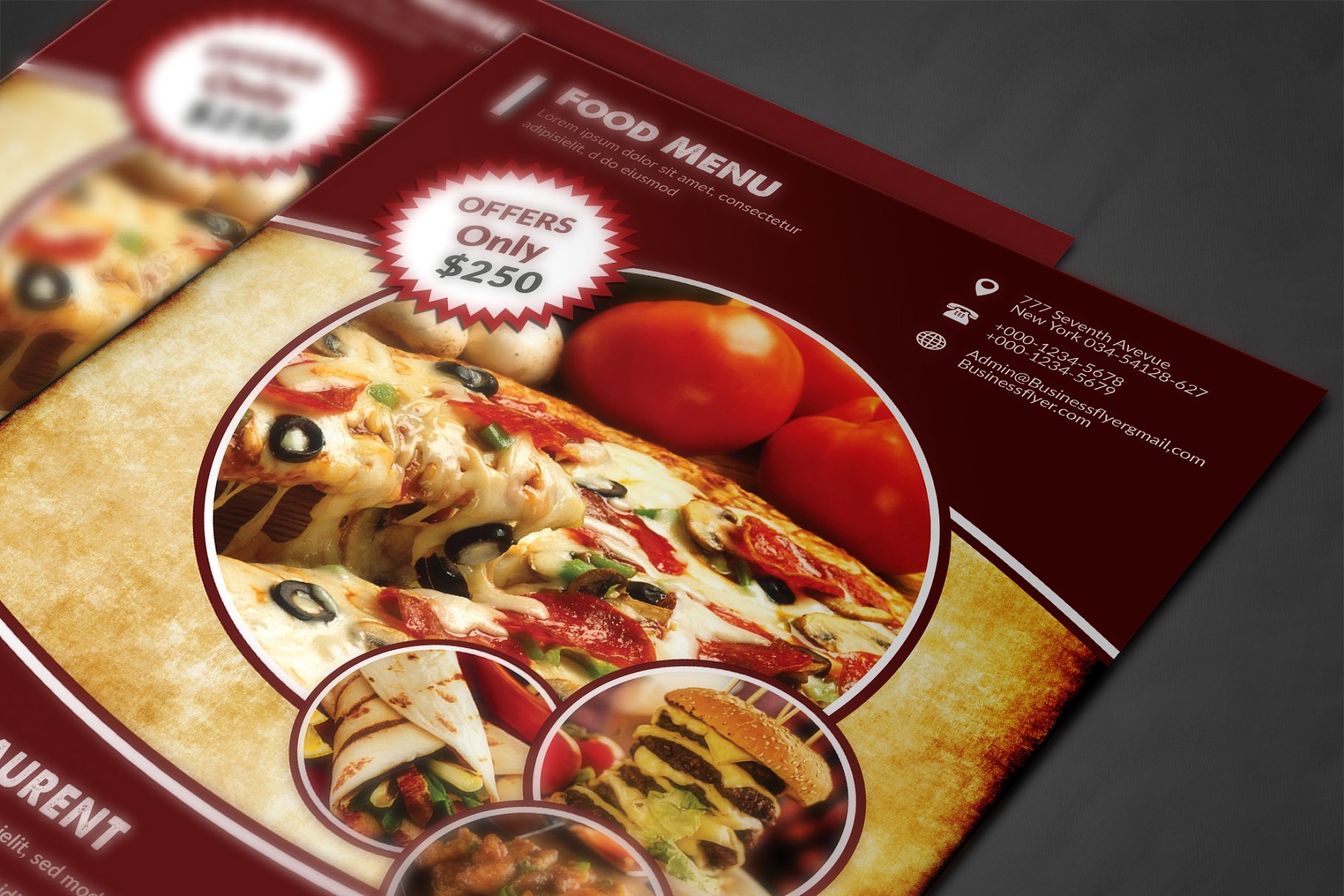 西式快餐食品外卖菜单传单模板 Food Menu插图(3)