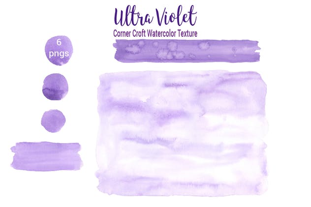 紫罗兰水彩纹理/图案合集 Watercolor Ultra Violet Collection插图(6)